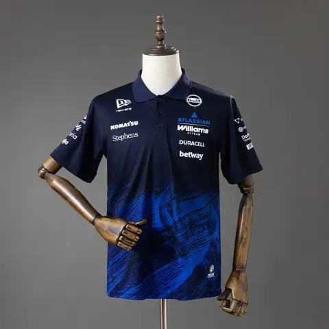 New Era Atlassian Williams F1 2026 Black And Blue Polo Shirt