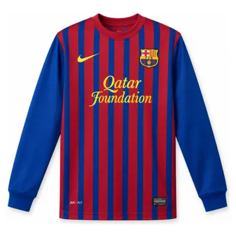 Barcelona 11/12 Home Long Sleeves Retro Jersey