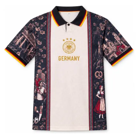 Germany 26/27 Gold Special Edition Retro Polo Jersey