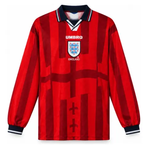 England 1998 Away Long-Sleeves Retro Jersey
