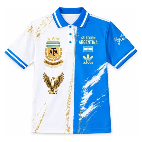 Argentina 2026 White and Blue Polo Jersey