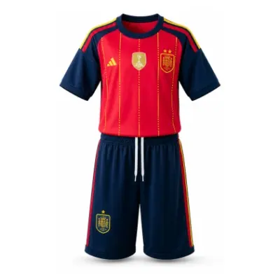 Spain 2026 Home 2-Star Champion Edition Kids Kit Jersey