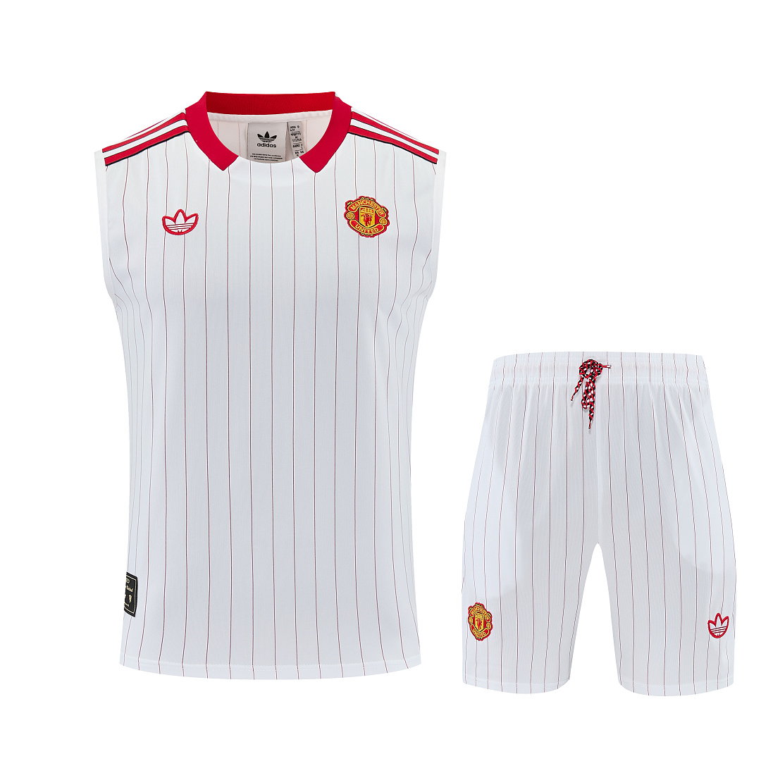 2026 Manchester United White/Red Vest Training Kit