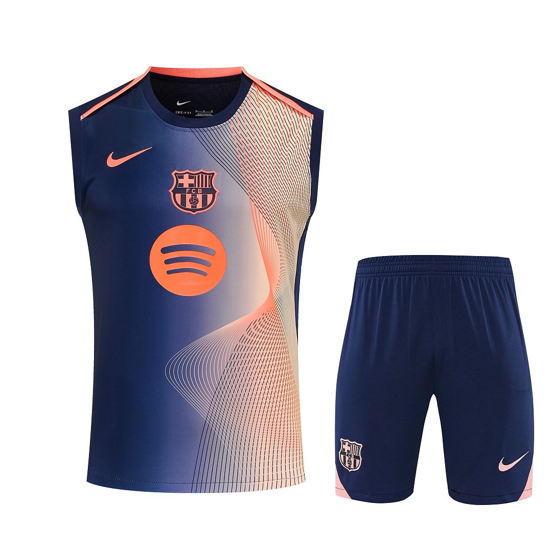 2026 Barcelona Orange/Royal Blue Vest Training Kit