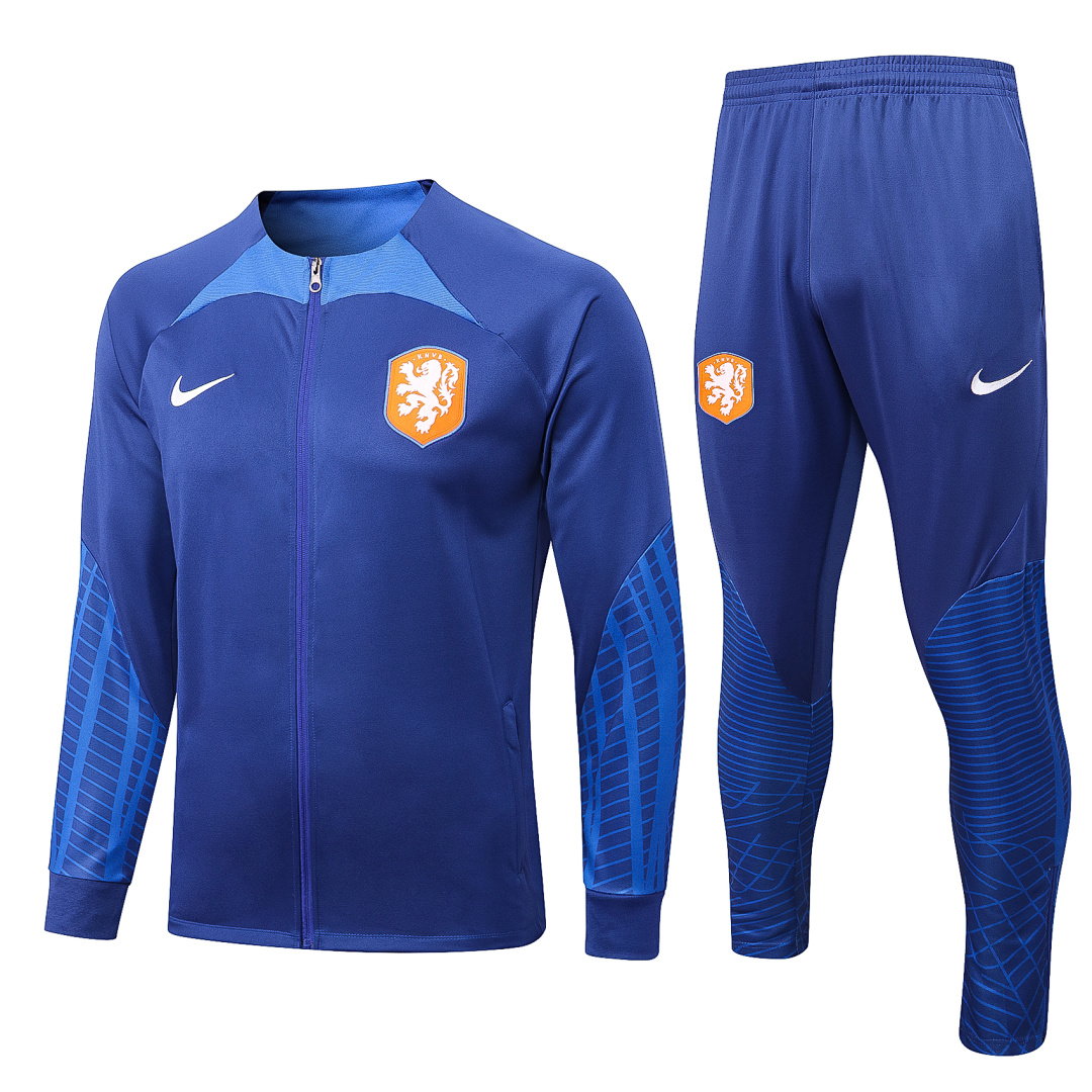 22/23 Netherlands Full-Zip Men's Training Kit Royal Blue