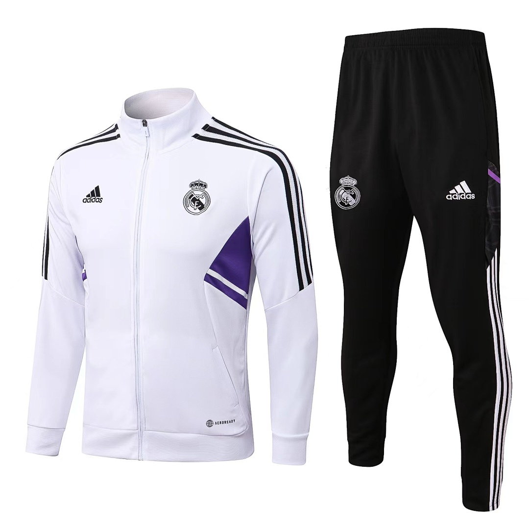 22/23 Real Madrid Full-Zip Men's Training Kit White