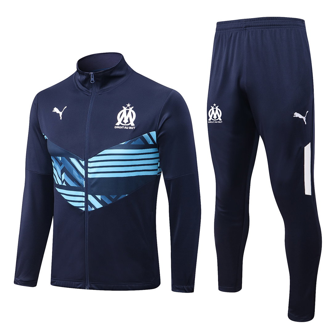 22/23 Olympique de Marseille Full-Zip Men's Training Kit Royal Blue