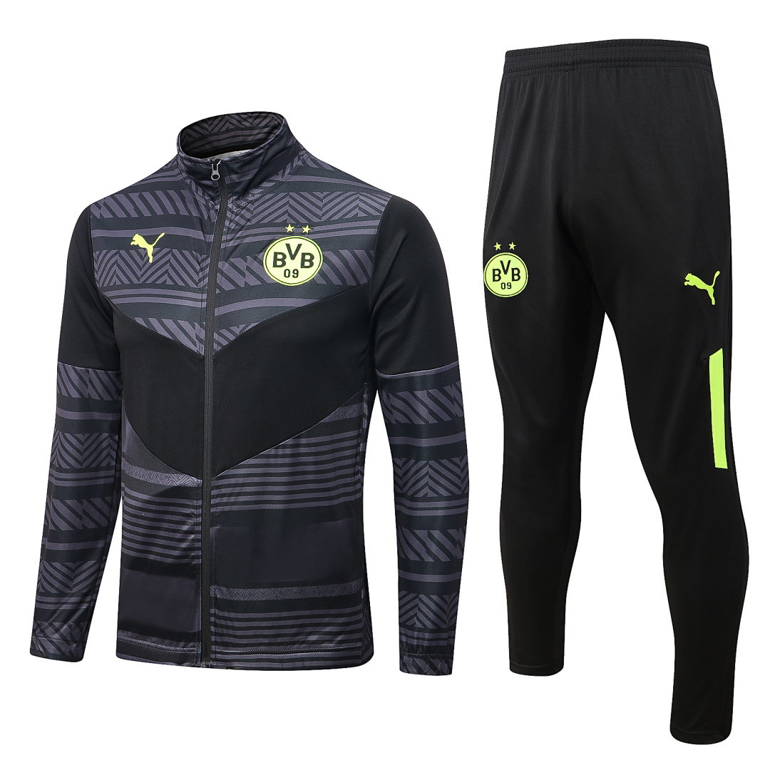 22/23 Borussia Dortmund Full-Zip Men's Training Kit Black Gray