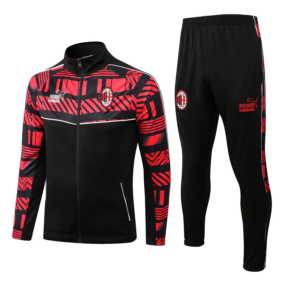 22/23 AC Milan Full-Zip Men's Training Kit Black Upper Print