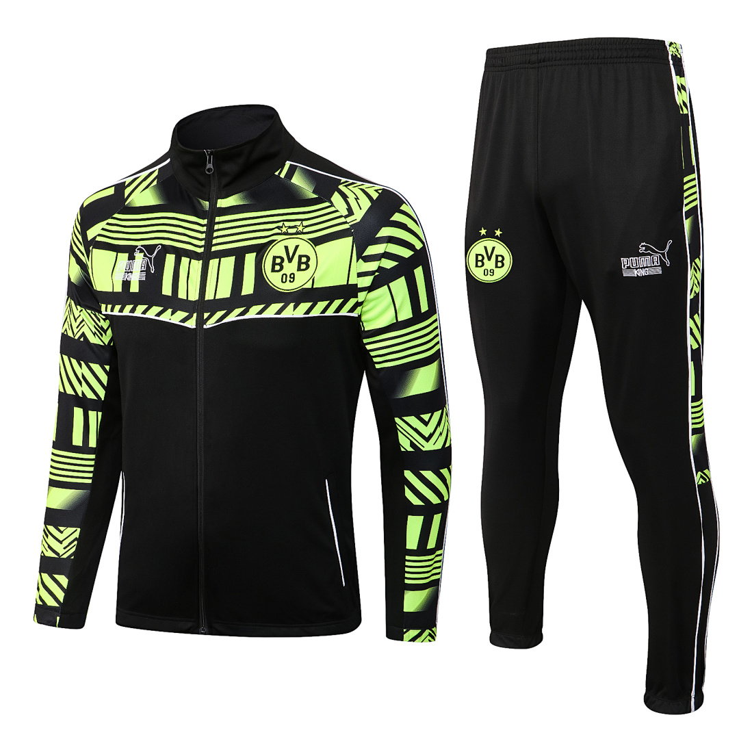 22/23 Borussia Dortmund Full-Zip Men's Training Kit Black Upper Print