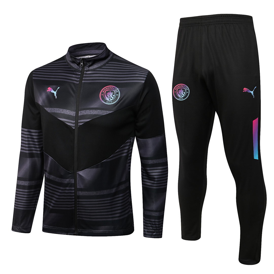 22/23 Manchester City Full-Zip Men's Training Kit Black Gray