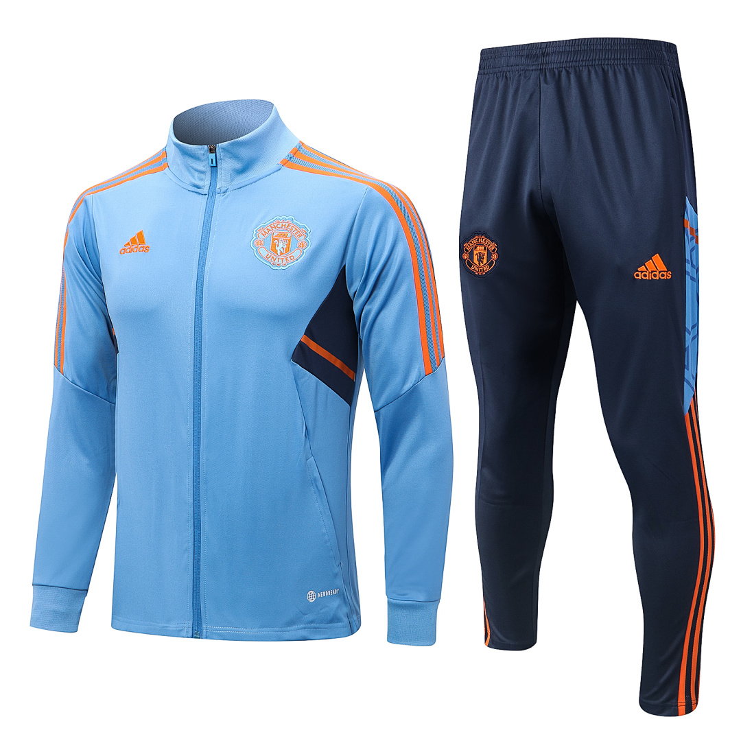 22/23 Manchester United Full-Zip Men's Training Kit Light Blue