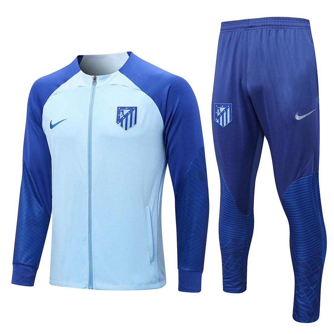 22/23 Atletico Madrid Full-Zip Men's Training Kit Light Blue