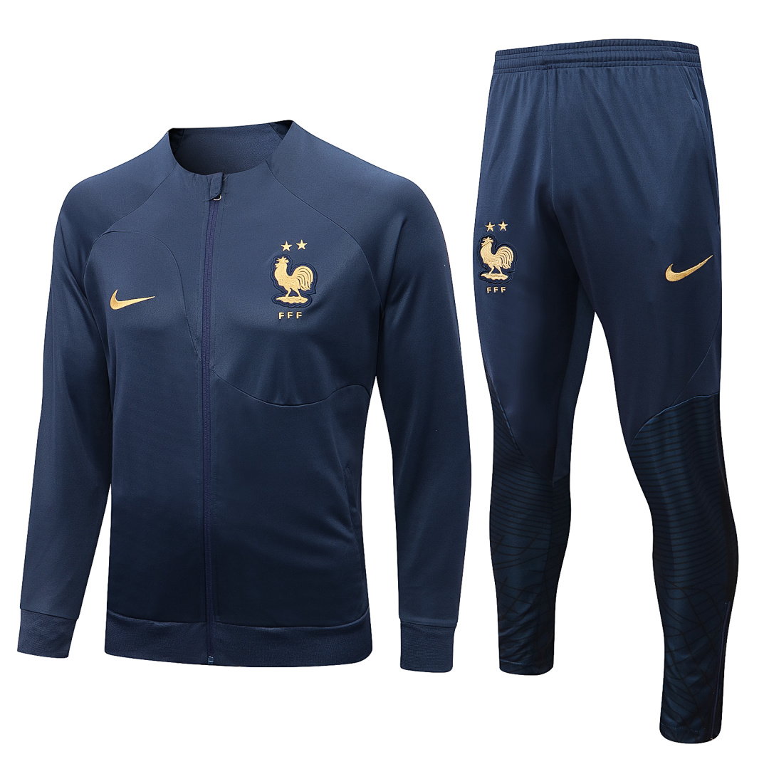 22/23 France Full-Zip Men's Training Kit Royal Blue