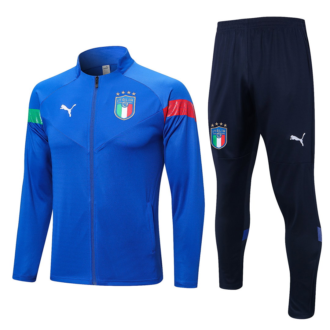 22/23 Italy Full-Zip Men's Training Kit Royal Blue