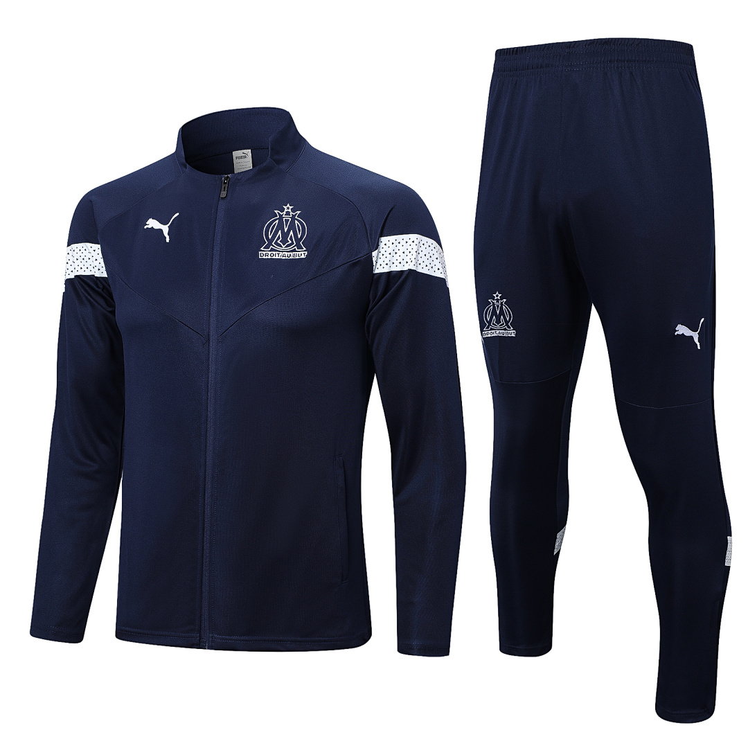 22/23 Olympique de Marseille Full-Zip Men's Training Kit Royal Blue