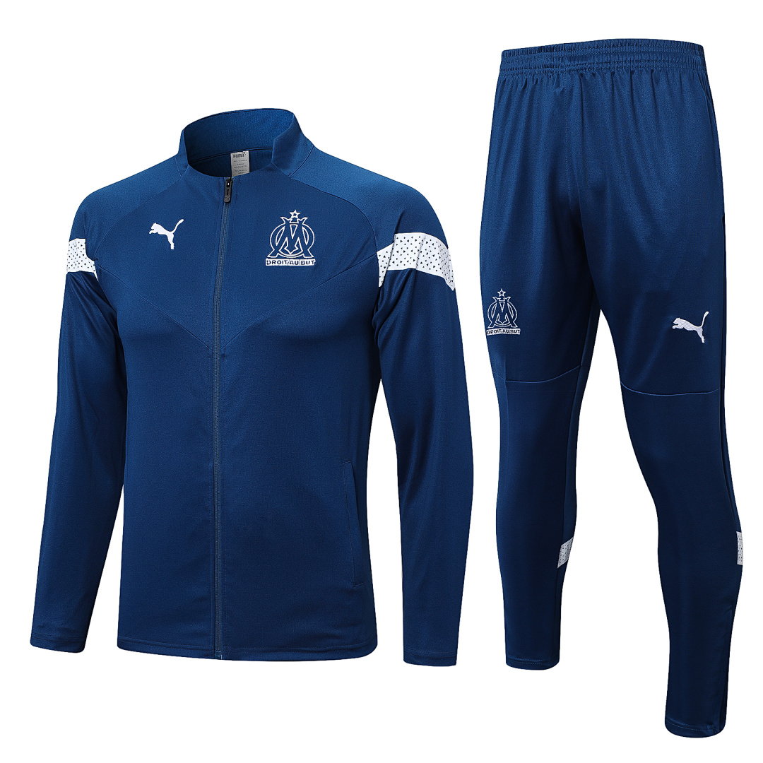 22/23 Olympique de Marseille Full-Zip Men's Training Kit Royal Blue