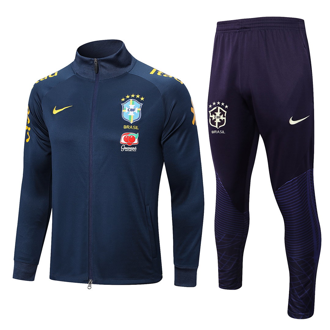 22/23 Brazil Full-Zip Men's Training Kit High Collar Royal Blue