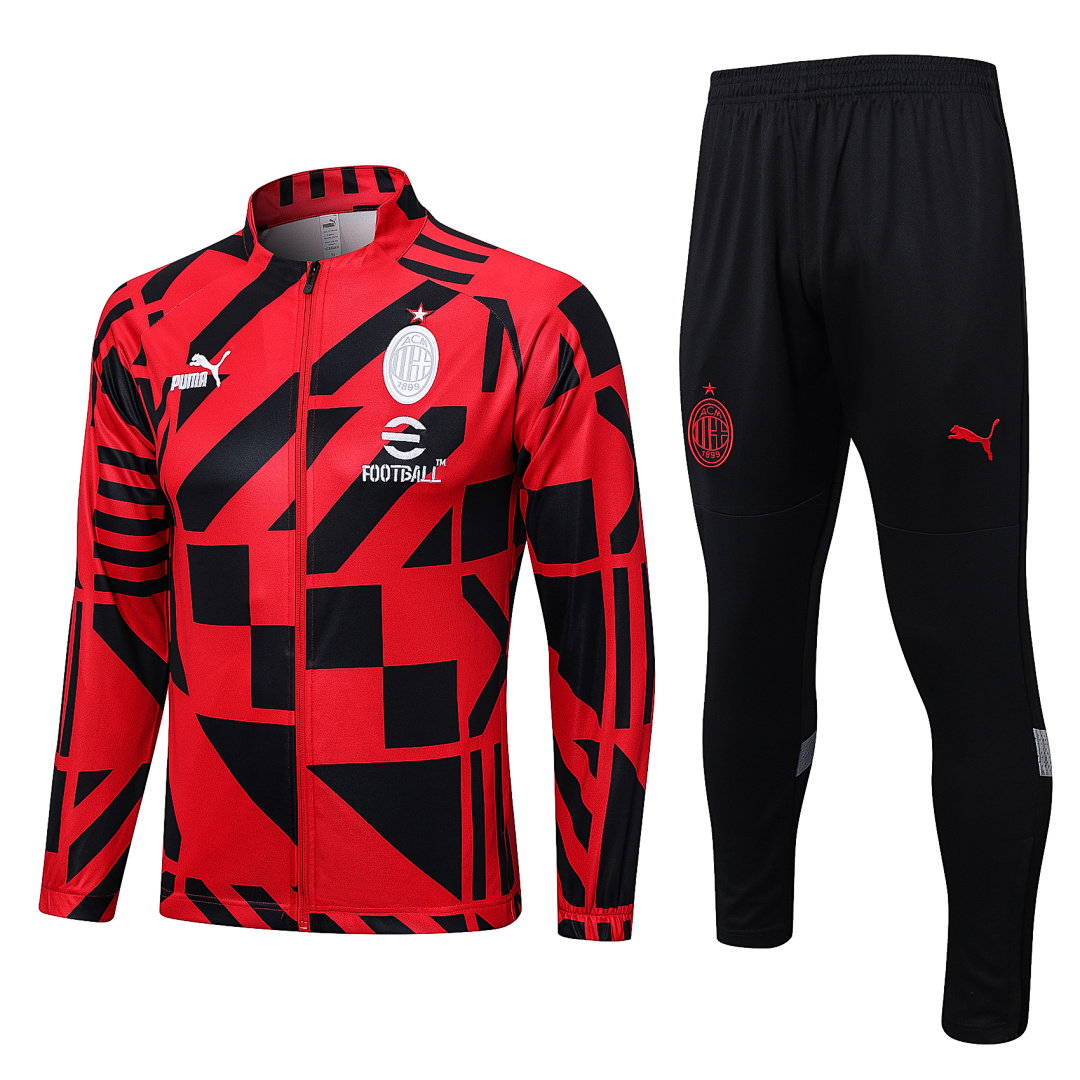 22/22 AC Milan Full-Zip Men's Training Kit Red Allover Print