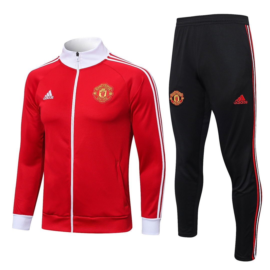 22/23 Manchester United Full-Zip Men's Training Kit High Collar Red White Collar