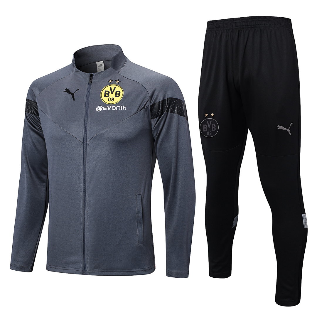 22/23 Borussia Dortmund Full-Zip Men's Training Kit Gray
