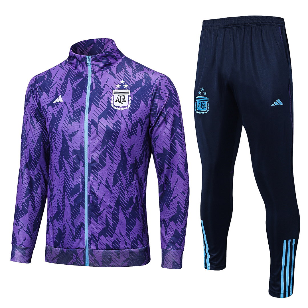 22/23 Argentina Full-Zip Men's Training Kit Allover Print Purple Three-Star