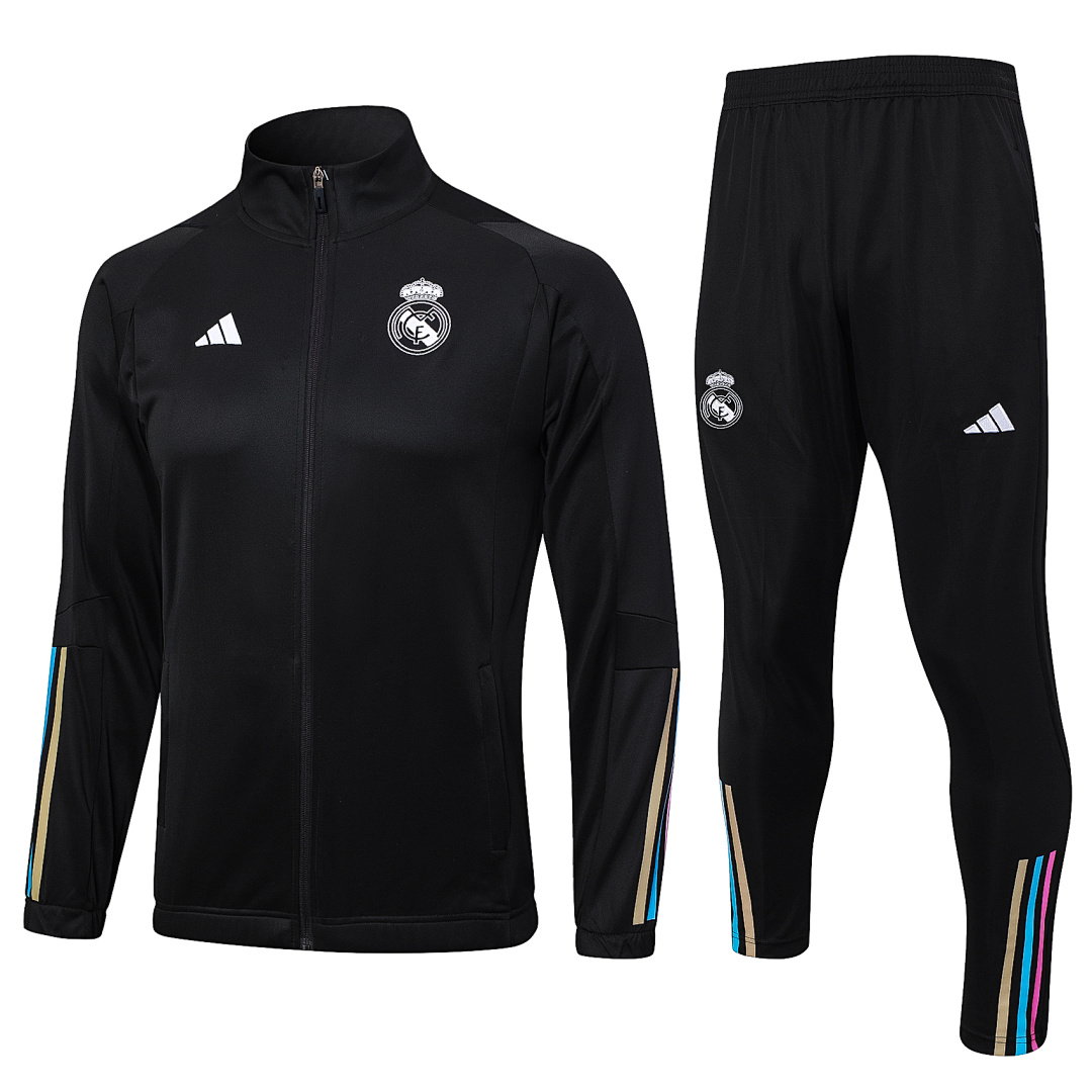 23/24 Real Madrid Full-Zip Men's Training Kit Black