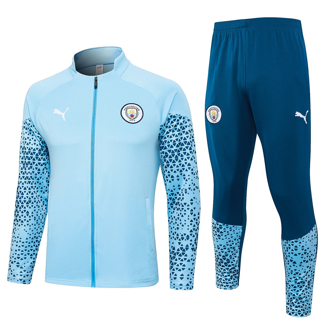 23/24 Manchester City Full-Zip Men's Training Kit Light Blue