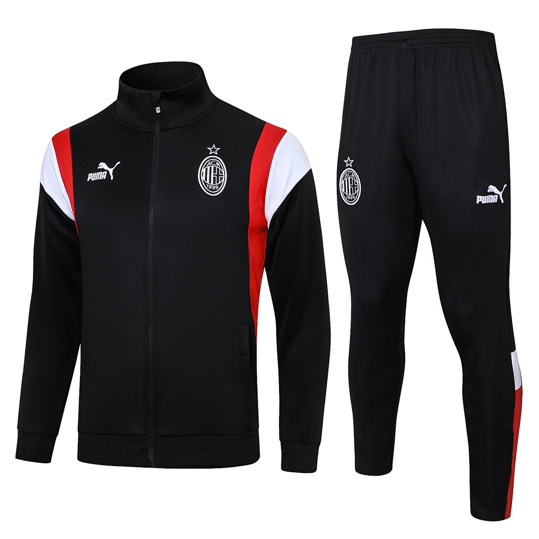23/24 AC Milan Full-Zip Men's Training Kit Black White Logo