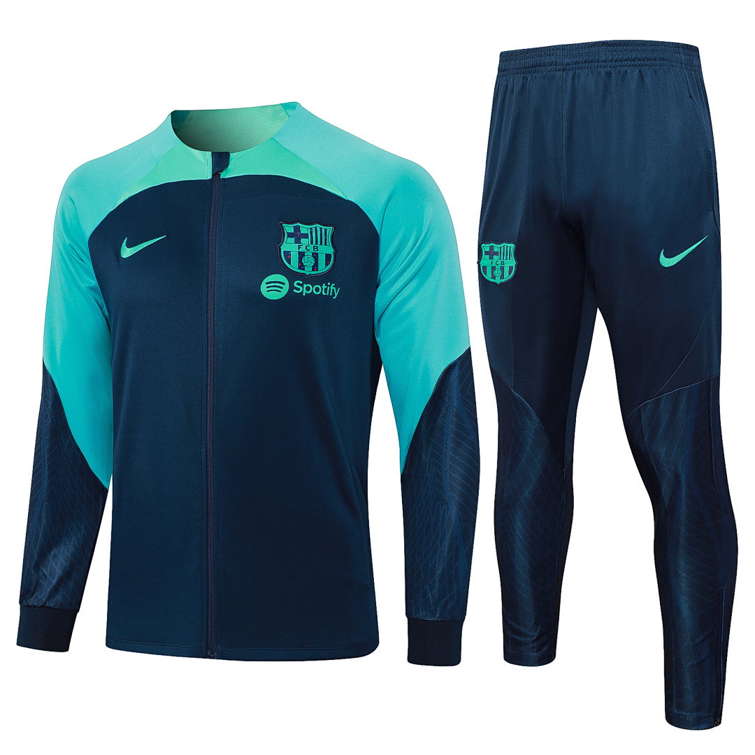 23/24 Barcelona Full-Zip Men's Training Kit Royal Blue Sleeves Green