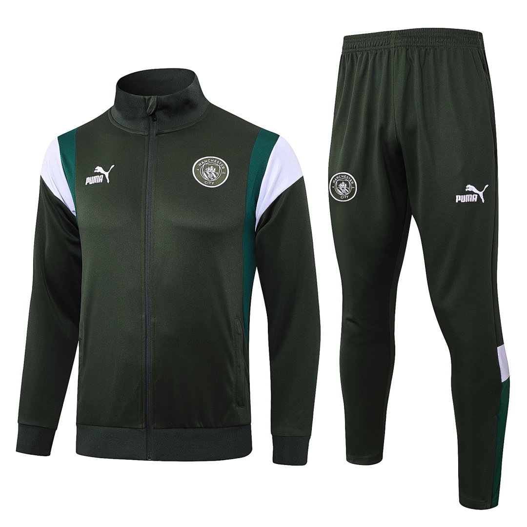 23/24 Manchester City Full-Zip Men's Training Kit Dark Green