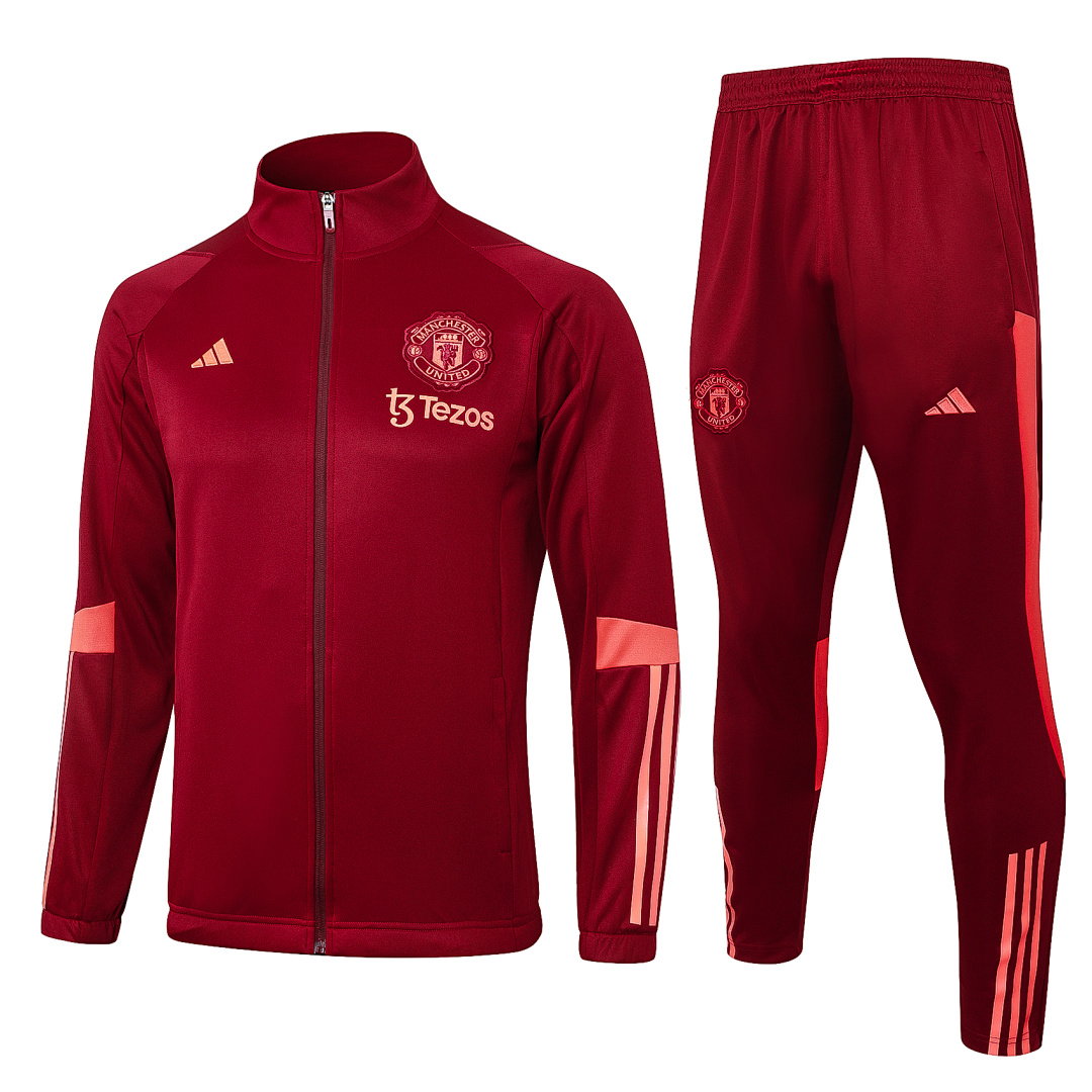 23/24 Manchester United Full-Zip Men's Training Kit Burgundy