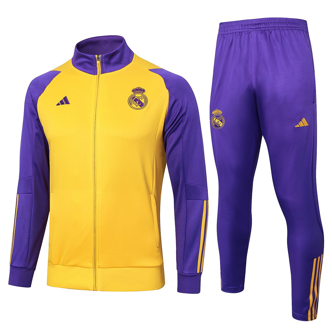 23/24 Real Madrid Full-Zip Men's Training Kit Yellow