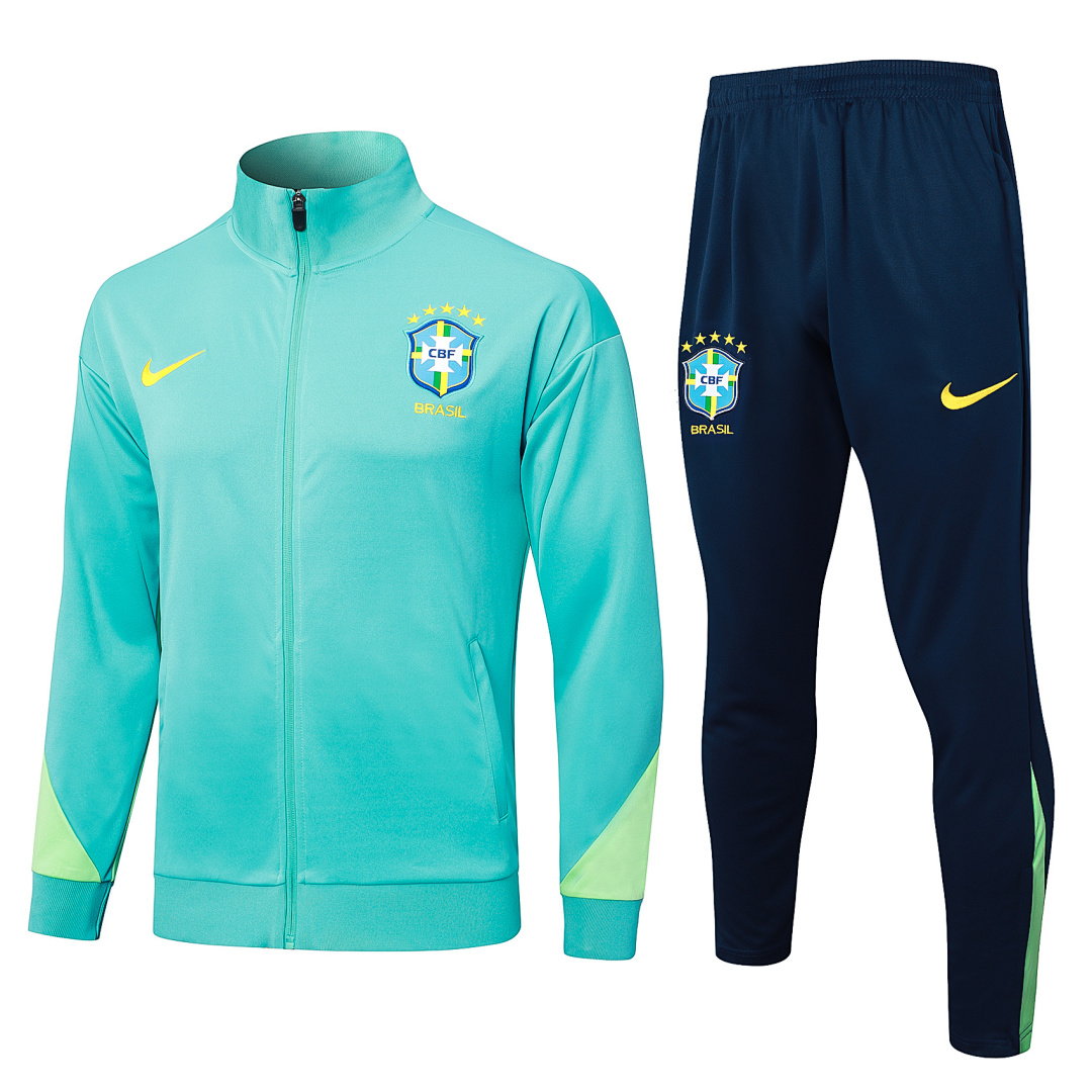 24/25 Brazil Full-Zip Men's Training Kit Aqua Blue