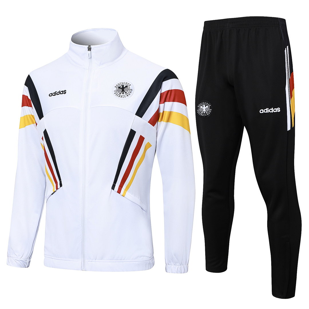 24/25 Germany Full-Zip Men's Training Kit White Shoulder Red Yellow Black
