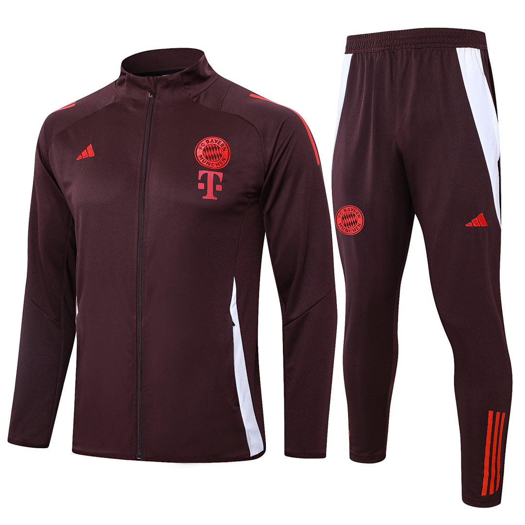 24/25 Bayern Munich Full-Zip Men's Training Kit Red Brown