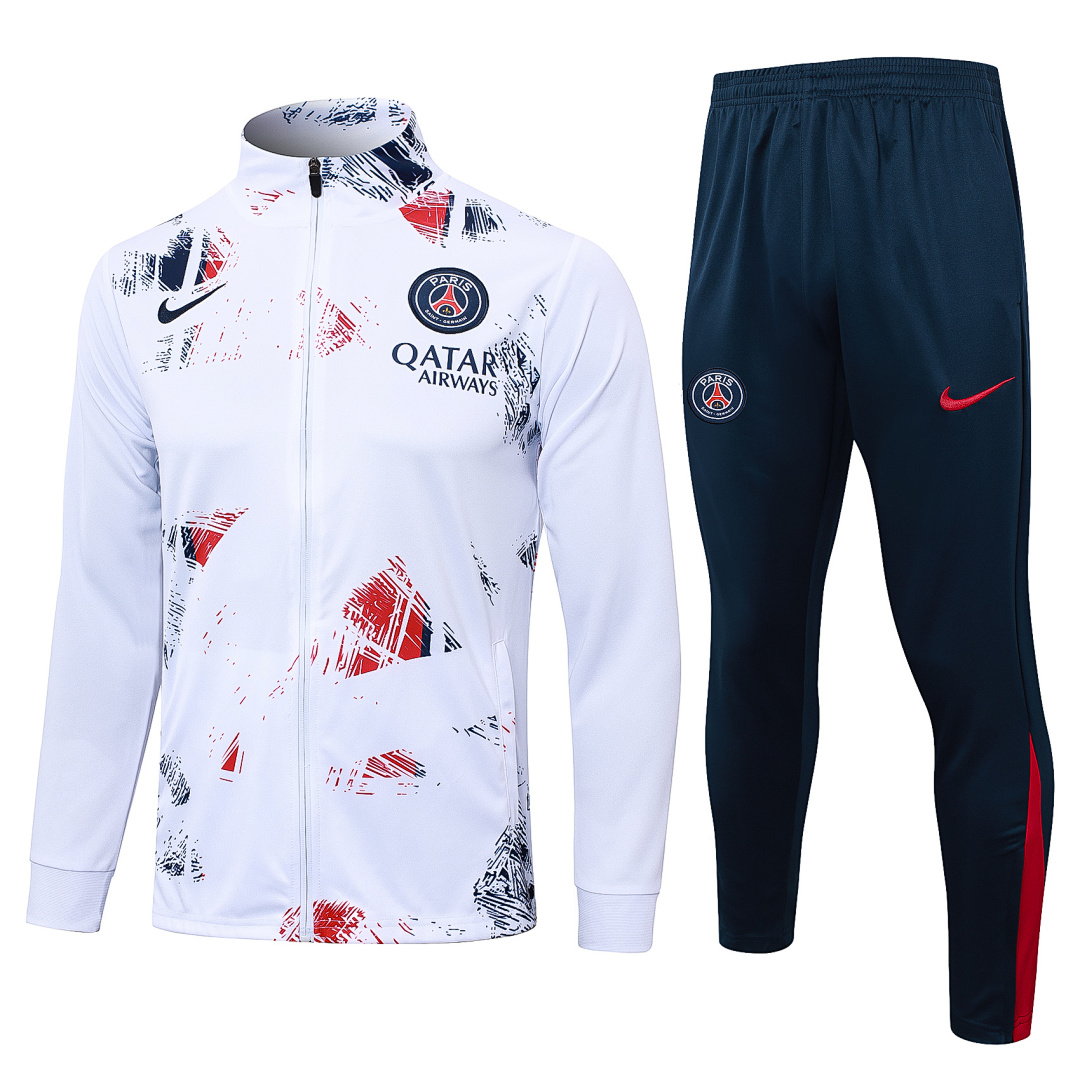 24/25 PSG Full-Zip Men's Training Kit White Print