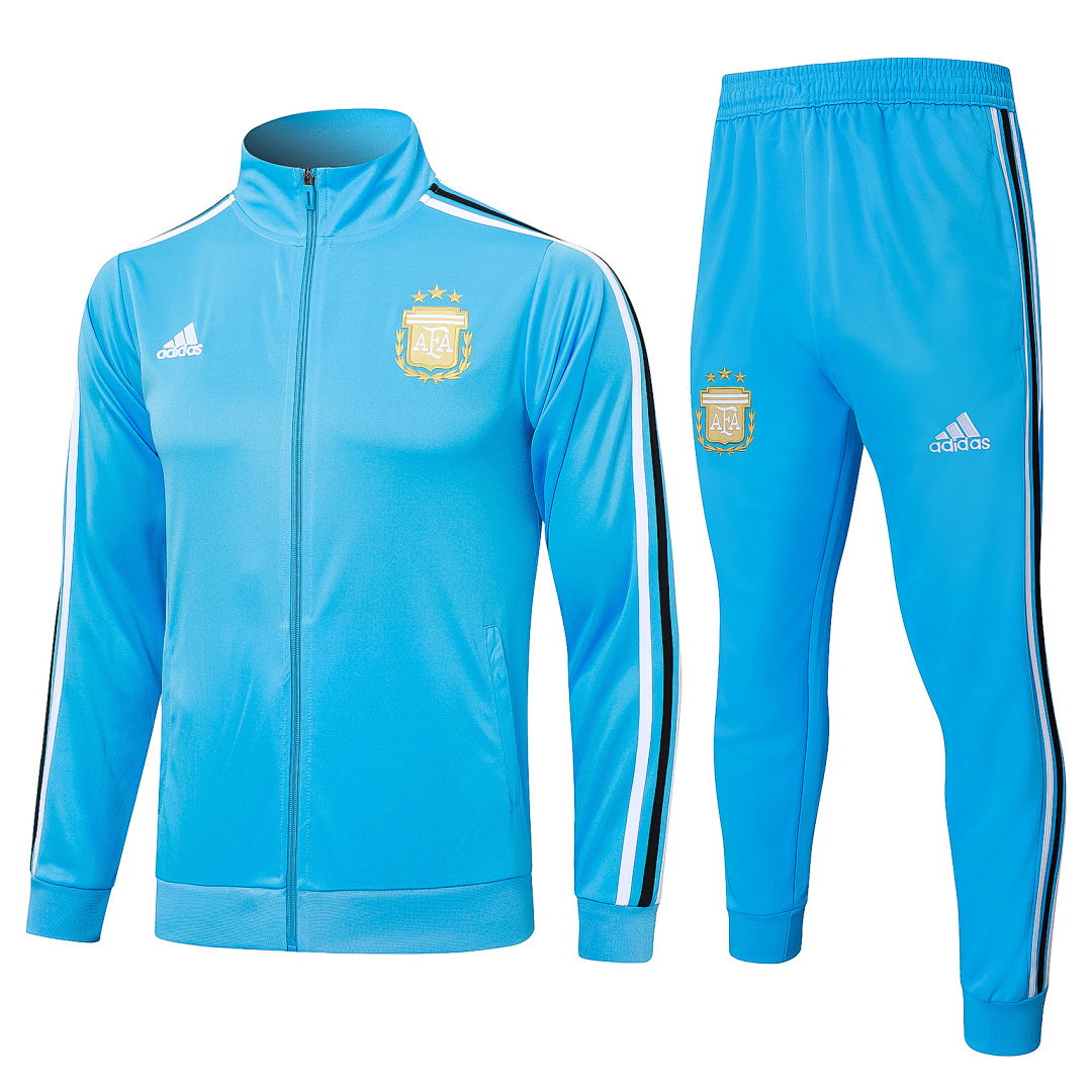 24/25 Argentina Full-Zip Men's Training Kit Light Blue Gold Badge