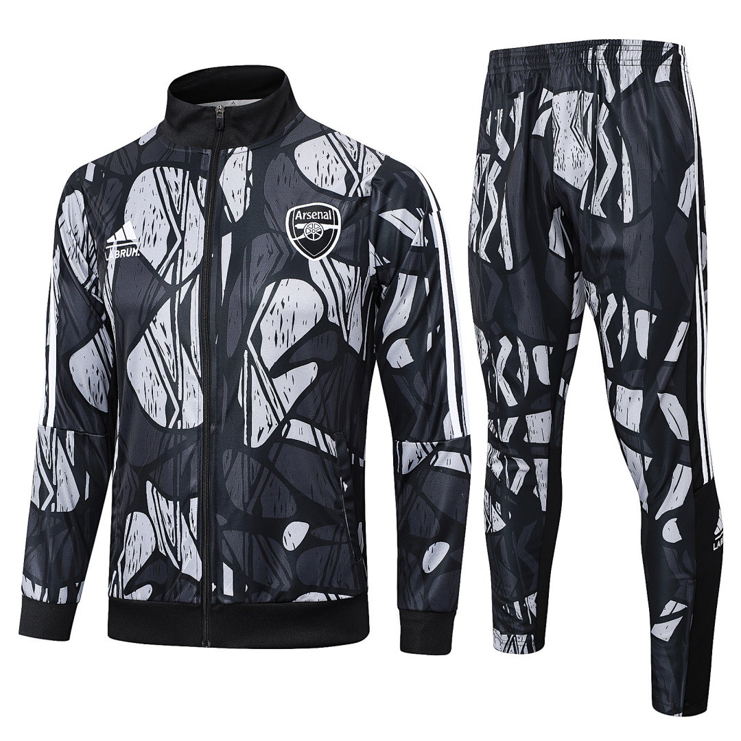 24/25 Arsenal Full-Zip Men's Training Kit Black Gray Print
