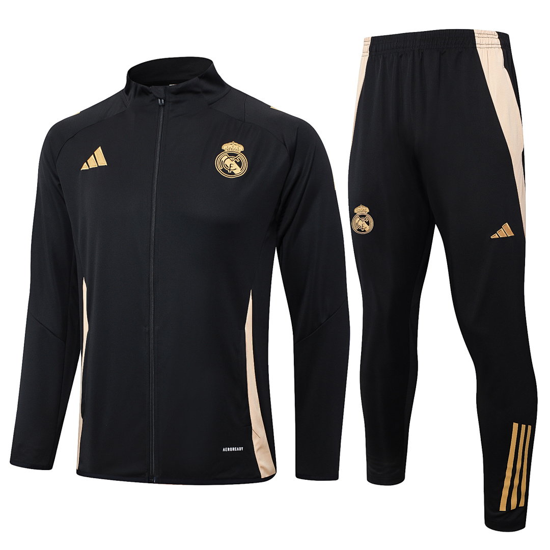 24/25 Real Madrid Full-Zip Men's Training Kit Black