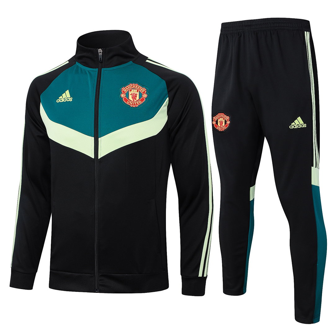 24/25 Manchester United Full-Zip Men's Training Kit Black Upper Green