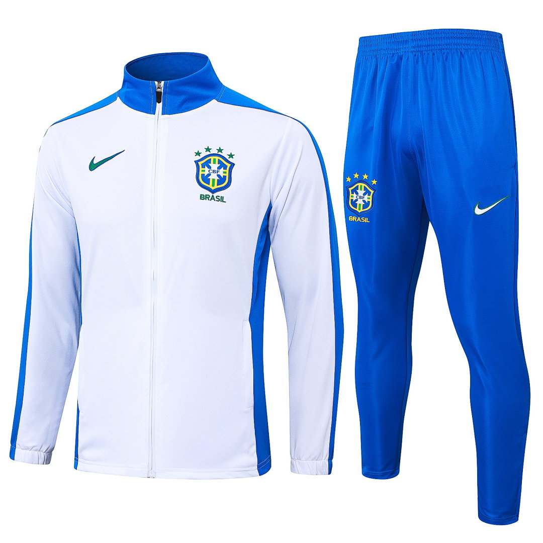 24/25 Brazil Full-Zip Men's Training Kit White