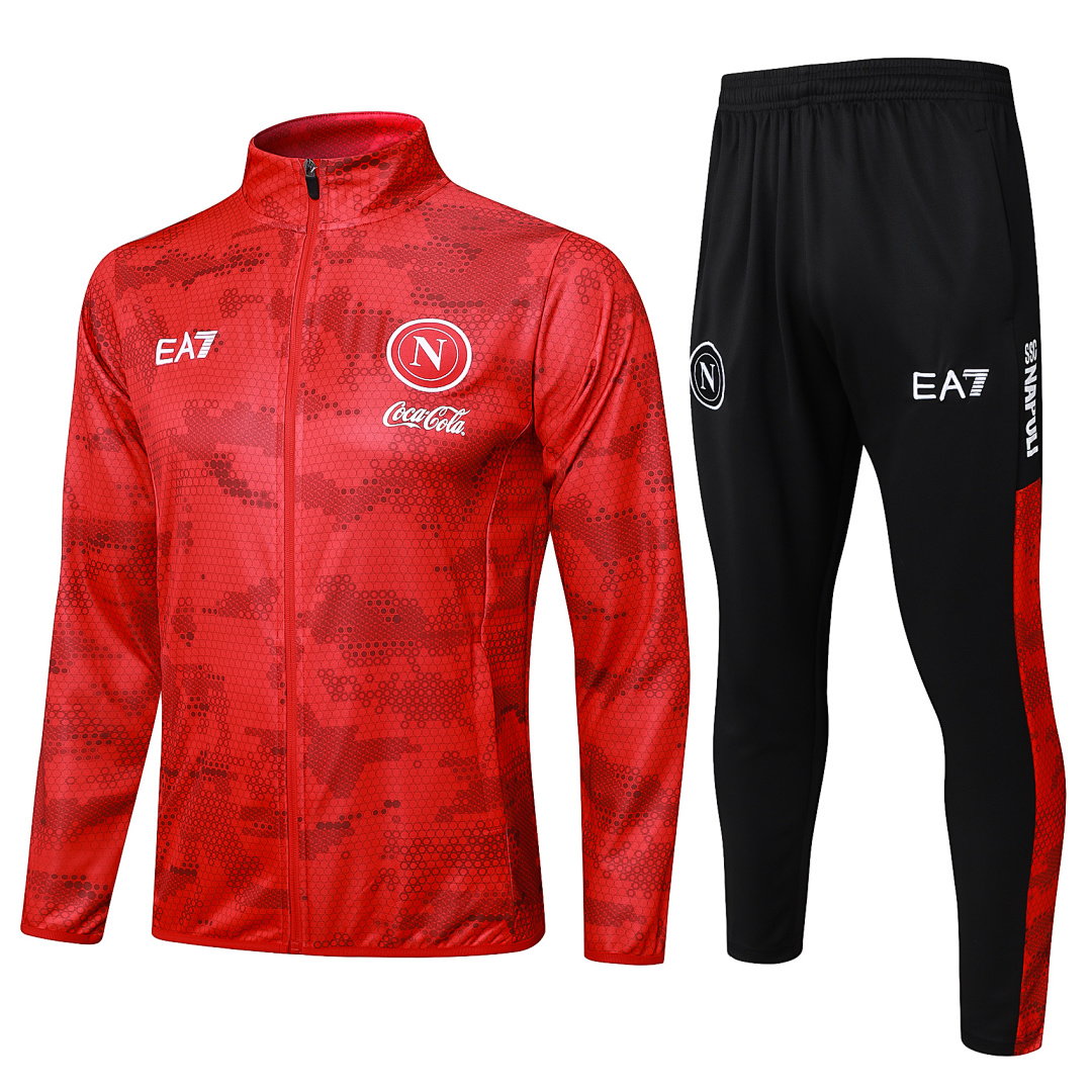 24/25 Napoli Full-Zip Men's Training Kit Red Print