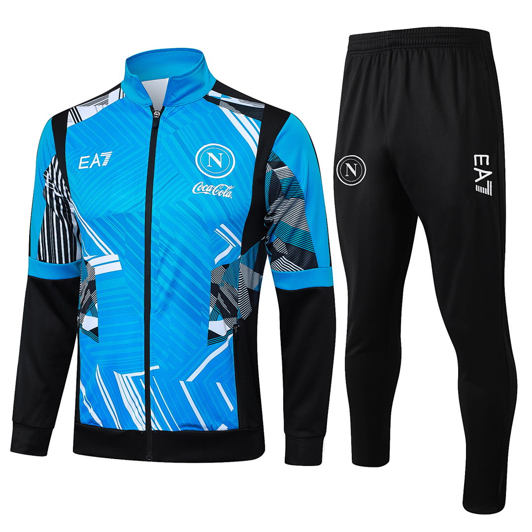24/25 Napoli Full-Zip Men's Training Kit Aqua Blue Print