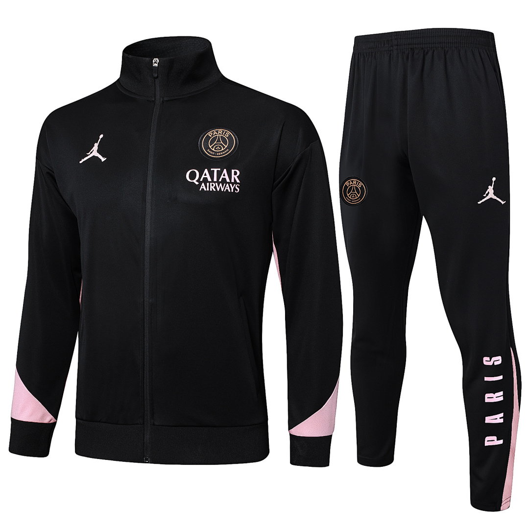 24/25 Jordan PSG Full-Zip Men's Training Kit Black Sleeves Pink