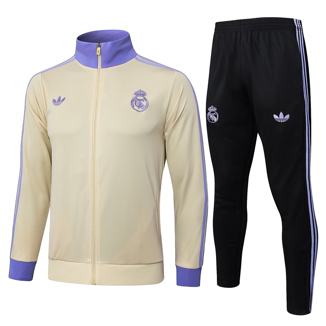 24/25 Real Madrid Full-Zip Men's Training Kit Apricot
