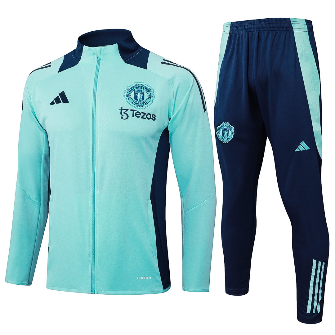 24/25 Manchester United Full-Zip Men's Training Kit Light Green