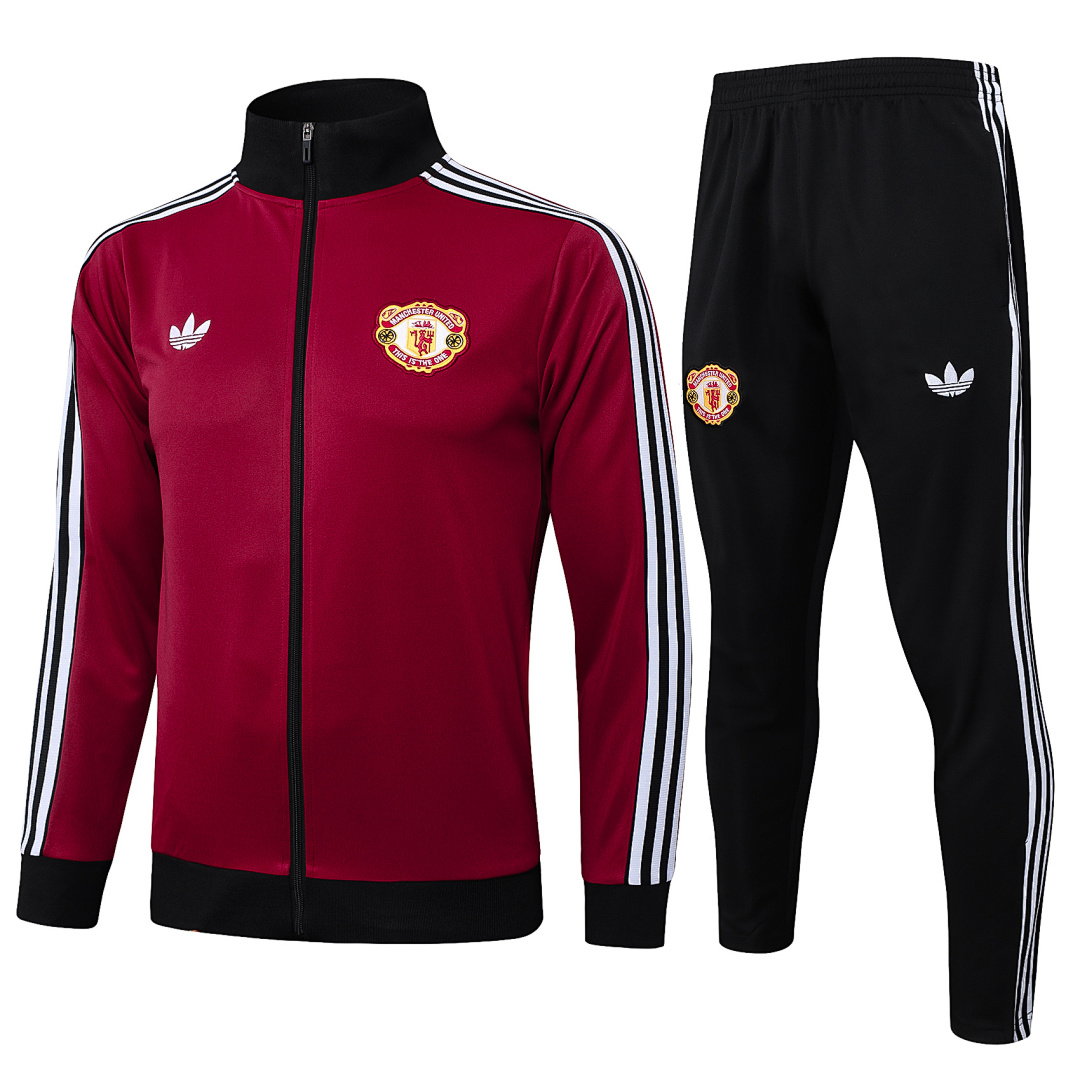 24/25 Manchester United Full-Zip Men's Training Kit Burgundy