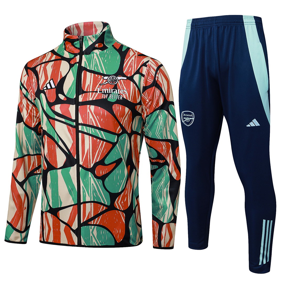 24/25 Arsenal Full-Zip Men's Training Kit Red Green Print