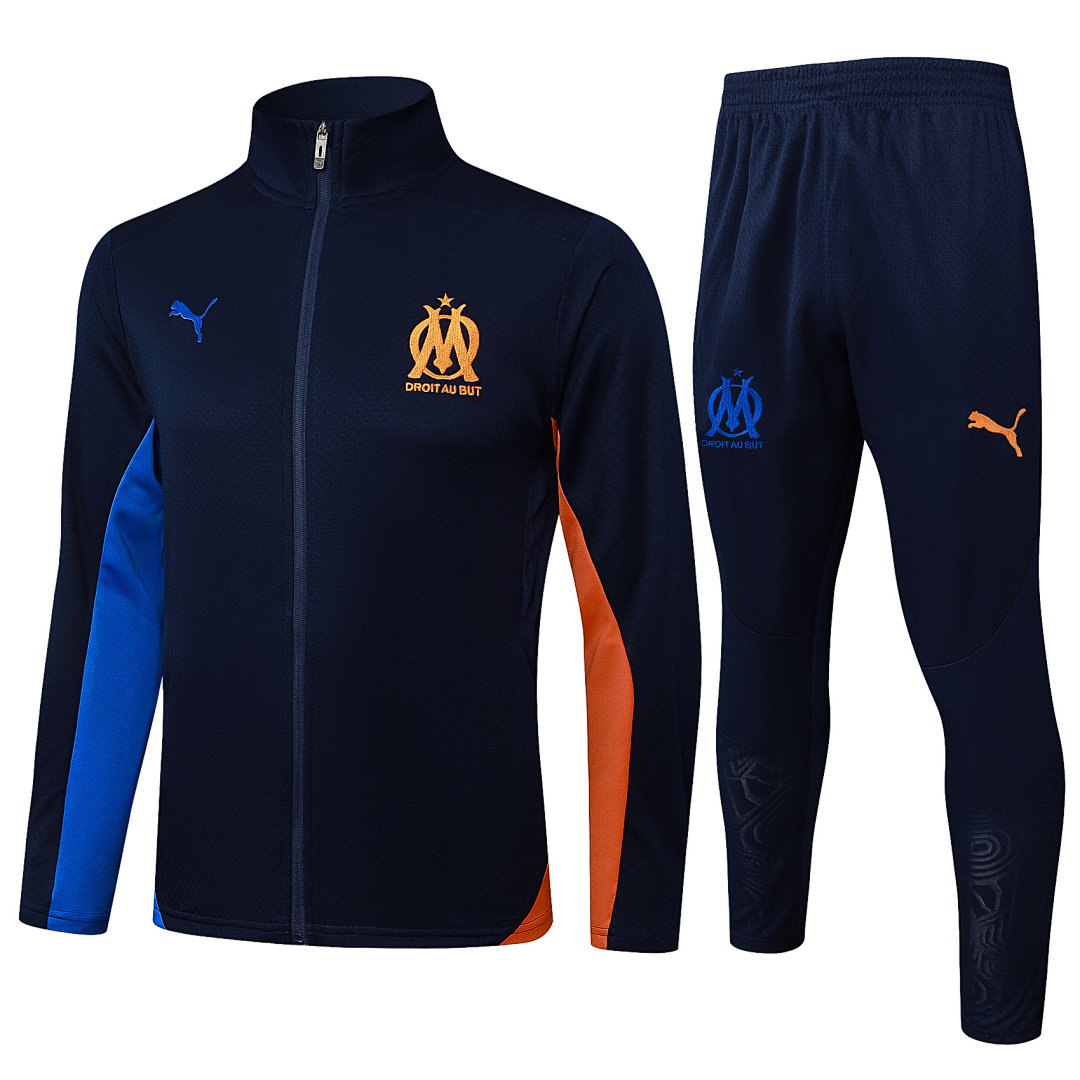 24/25 Olympique de Marseille Full-Zip Men's Training Kit Royal Blue